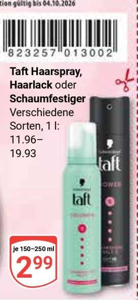 taft Haarspray, Haarlack oder Schaumfestiger