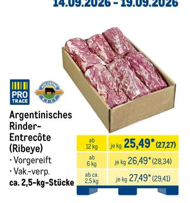 Argentinisches Rinder-Entrecôte (Ribeye)