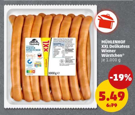 MÜHLENHOF XXL Delikatess Wiener Würstchen