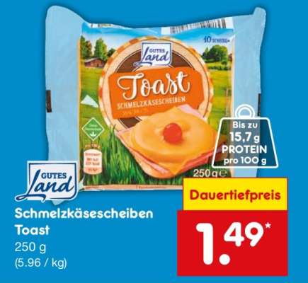 Schmelzkäsescheiben Toast