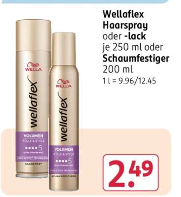 Wellaflex Haarspray oder -lack je 250 ml oder Schaumfestiger 200 ml