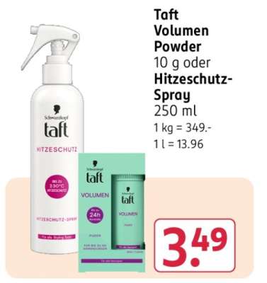 Taft Volumen Powder 10 g oder Hitzeschutz-Spray 250 ml