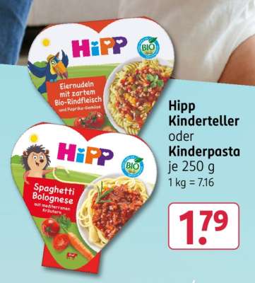 Hipp Kinderteller oder Kinderpasta