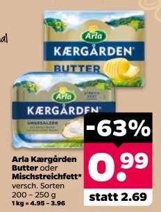 Arla Kærgården Butter oder Mischstreichfett