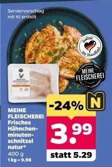 Meine Fleischerei Frisches Hähnchen-Minuten­schnitzel natur