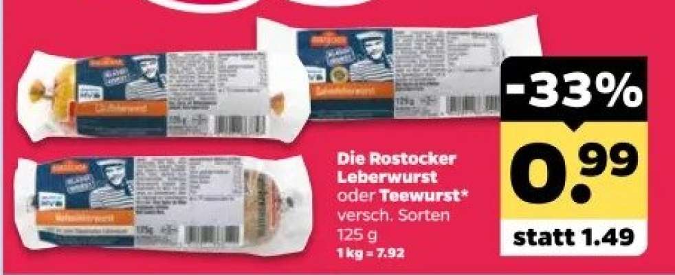 Die Rostocker Leberwurst oder Teewurst