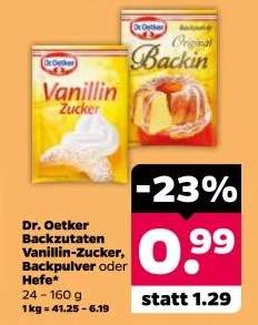 Dr. Oetker Backzutaten Vanillin-Zucker, Backpulver oder Hefe