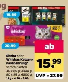 SHEBA oder WHISKAS Katzennahrung
