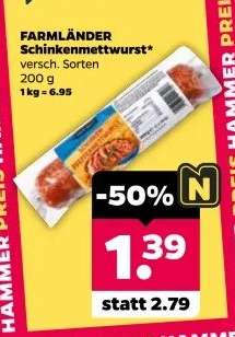 FARMLÄNDER Schinkenmettwurst