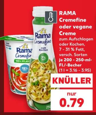 RAMA Cremefine oder vegane Creme