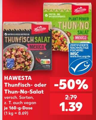HAWESTA Thunfisch- oder Thun-No-Salat