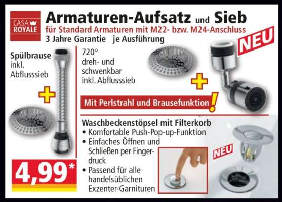 Armaturen-Aufsatz und Sieb