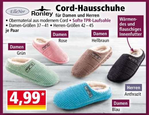 Ronley Cord-Hausschuhe