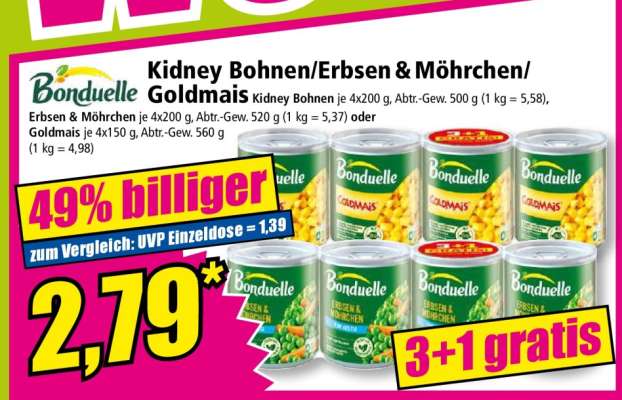 Kidney Bohnen/Erbsen & Möhrchen/Goldmais