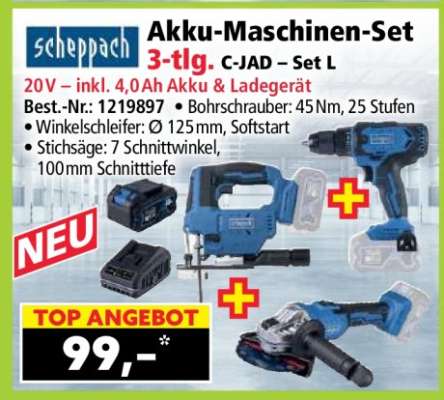Akku-Maschinen-Set 3-tlg. C-JAD – Set L