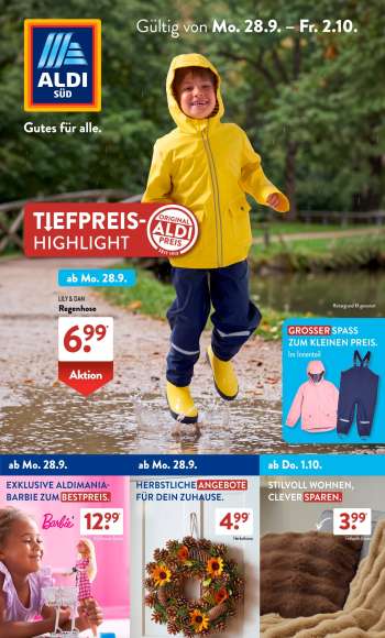 Prospekte ALDI SÜD - 28.09.2026 - 2.10.2026.