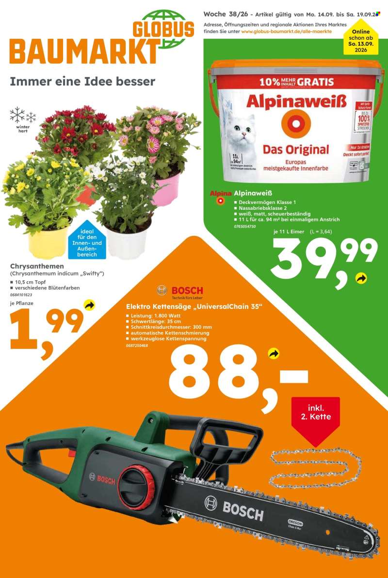 Prospekte Globus Baumarkt - 14.09.2026 - 19.09.2026.