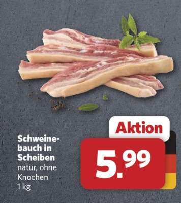 Schweinebauch in Scheiben