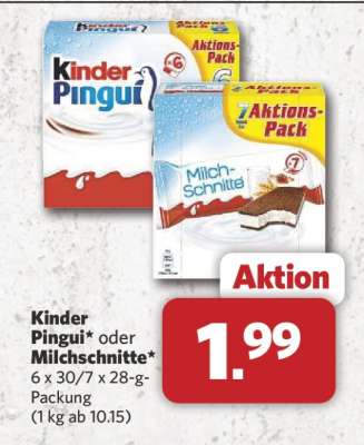Kinder Pingui oder Milchschnitte