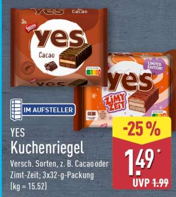 YES Kuchenriegel