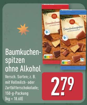 Baumkuchenspitzen ohne Alkohol