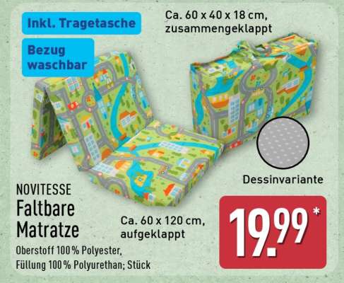 NOVITESSE Faltbare Matratze