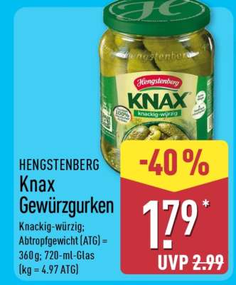 Hengstenberg Knax Gewürzgurken