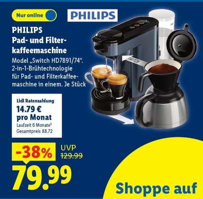 PHILIPS Pad- und Filterkaffeemaschine
