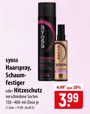 syoss Haarspray, Schaumfestiger oder Hitzeschutz