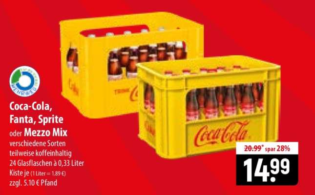 Coca-Cola, Fanta, Sprite oder Mezzo Mix