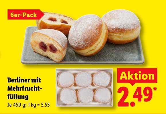 Berliner mit Mehrfruchtfüllung