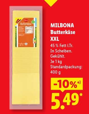 Milbona Butterkäse XXL
