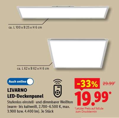 LIVARNO LED-Deckenpanel