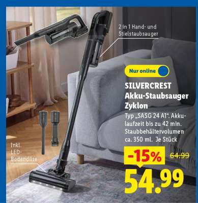 SILVERCREST Akku-Staubsauger Zyklon