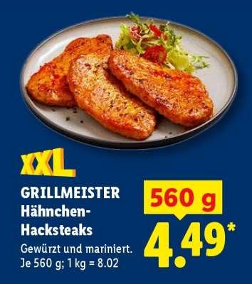 GRILLMEISTER Hähnchen-Hacksteaks