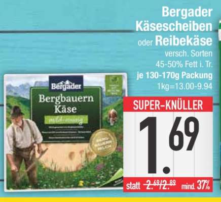 Bergader Käsescheiben oder Reibekäse