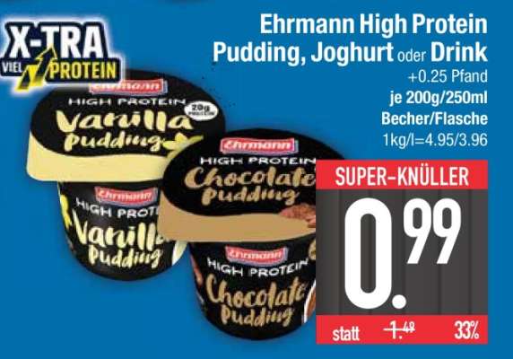 Ehrmann High Protein Pudding, Joghurt oder Drink