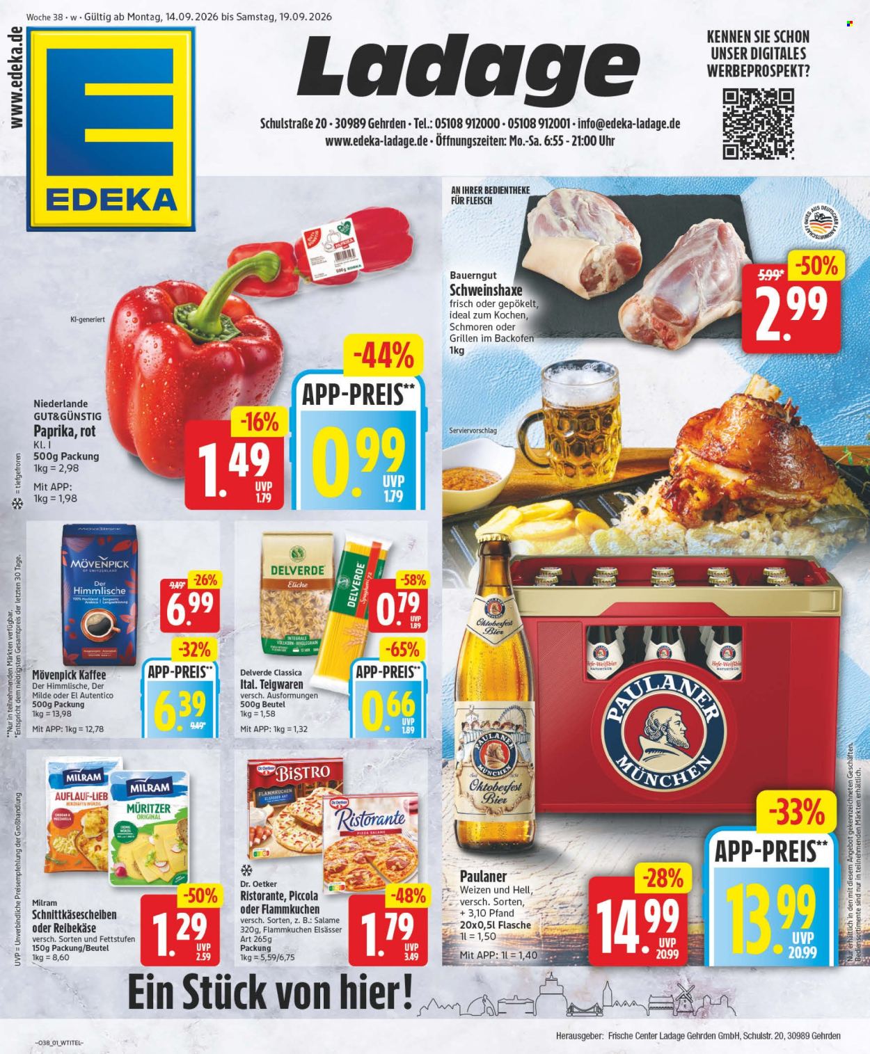 Edeka Prospekte  - 14.09.2026 - 19.09.2026. Seite 1