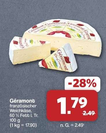 GÉRAMONT Französischer Weichkäse