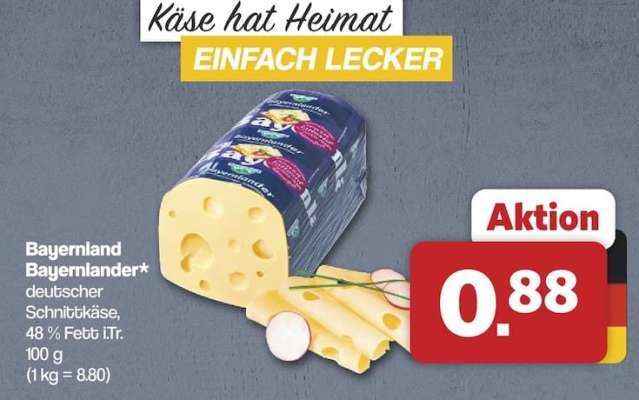 Bayernland Bayernländer deutscher Schnittkäse