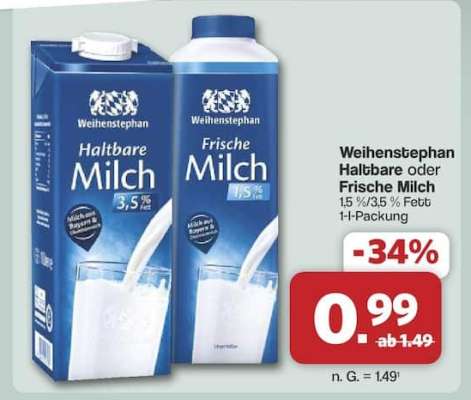 Weihenstephan Haltbare oder Frische Milch