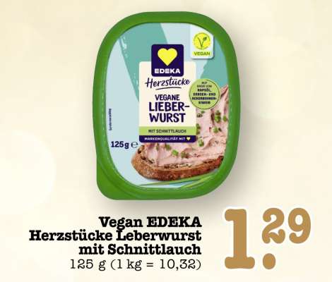 Vegan EDEKA Herzstücke Leberwurst mit Schnittlauch