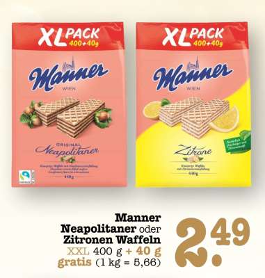 Manner Neapolitaner oder Zitronen Waffeln