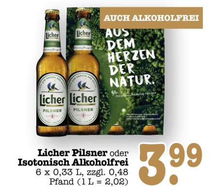 Licher Pilsner oder Isotonisch Alkoholfrei