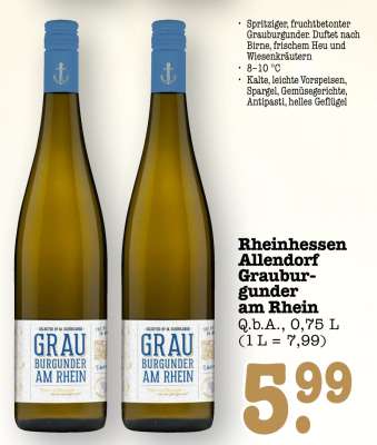 Rheinhessen Allendorf Grauburgunder am Rhein