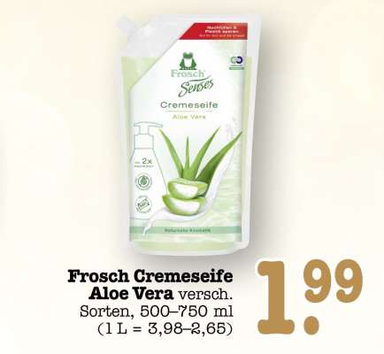 Frosch Cremeseife Aloe Vera