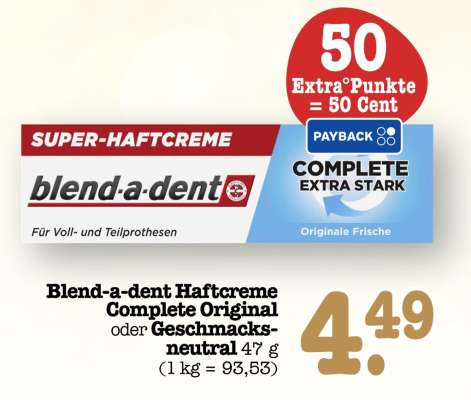 Blend-a-dent Haftcreme Complete Original oder Geschmacks-neutral