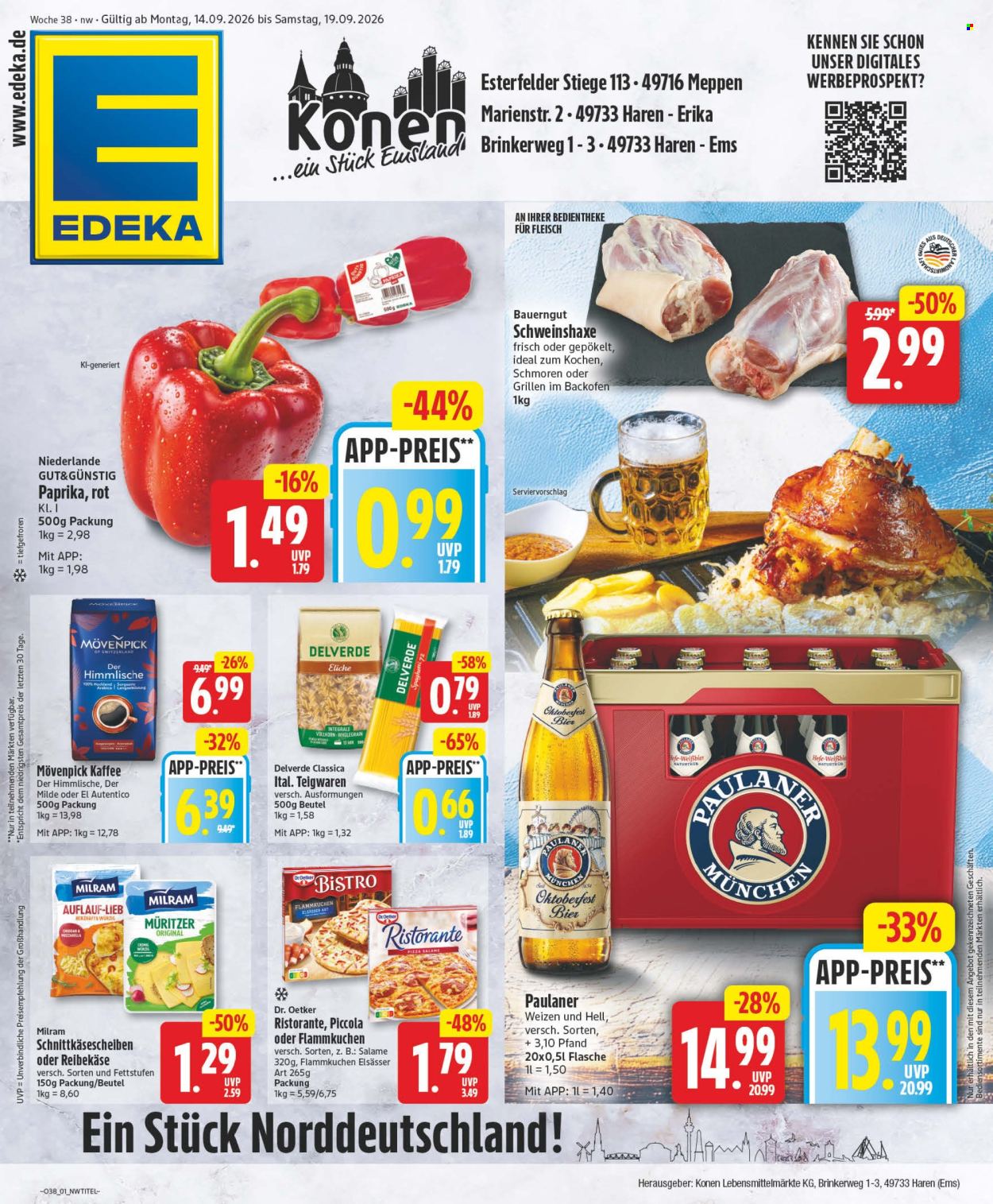 Edeka Prospekte  - 14.09.2026 - 19.09.2026. Seite 1
