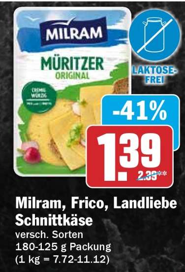Milram, Frico, Landliebe Schnittkäse