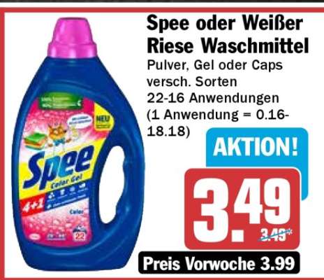 Spee oder Weißer Riese Waschmittel